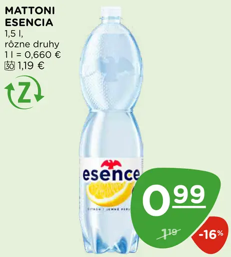 Mattoni ochutená minerálna voda viac druhov
