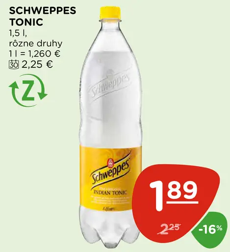 Schweppes tonik rôzne druhy