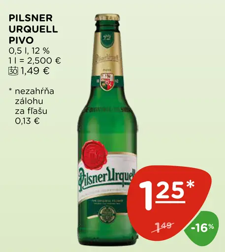Pilsner Urquell pivo