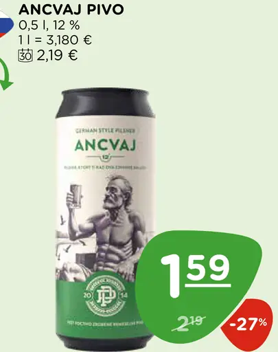 Ančvaj pivo plechovka
