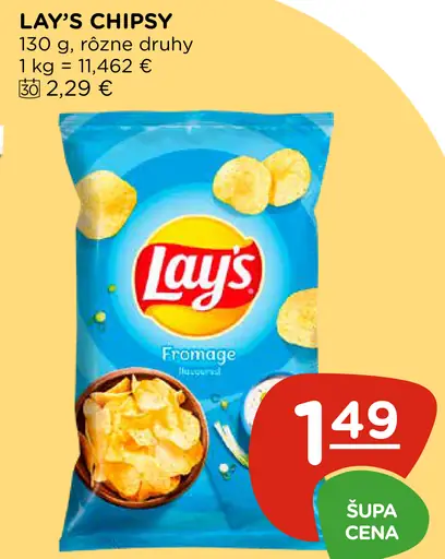 Lay's chipsy rôzne druhy