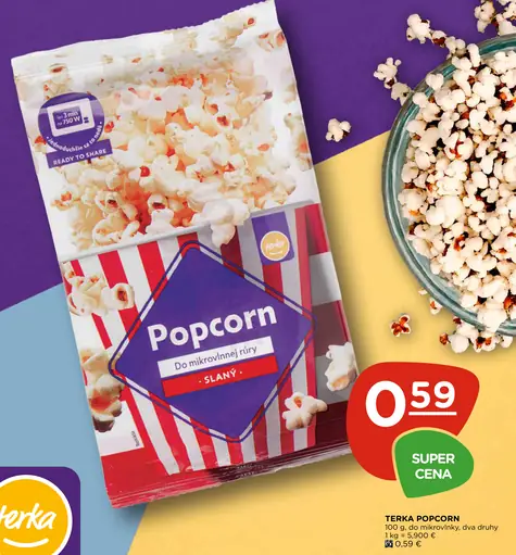 Terka popcorn do mikrovlnky slaný alebo iné druhy