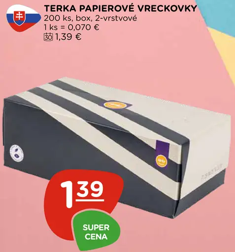 Terka papierové vreckovky box 2-vrstvové