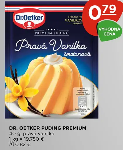 Dr. Oetker Premium puding Pravá vanilka smotanový