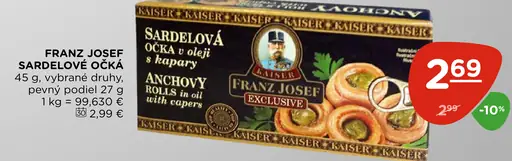 Franz Josef sardelové očká v oleji s kaparmi