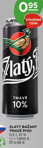 Zlatý Bažant Tmavé výčapné pivo plechovka