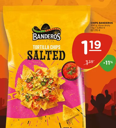 Banderos tortilla chips solené