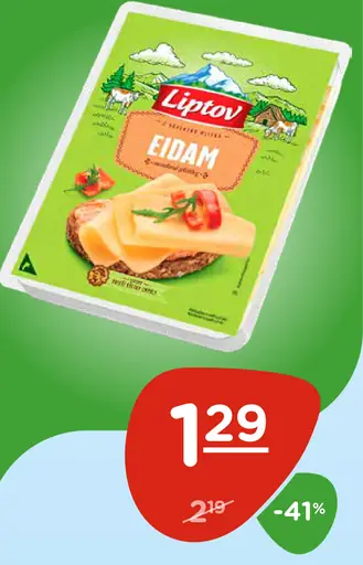Liptov Eidam plátky rôzne druhy