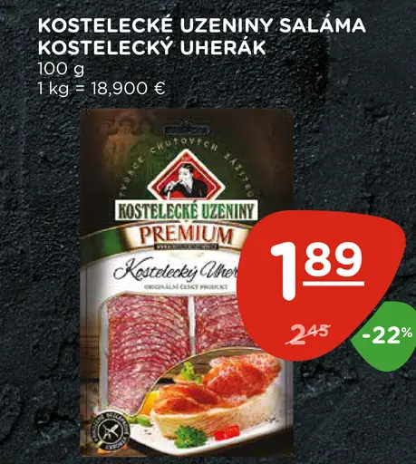 Kostelecké Uzeniny saláma Kostelecký uherák