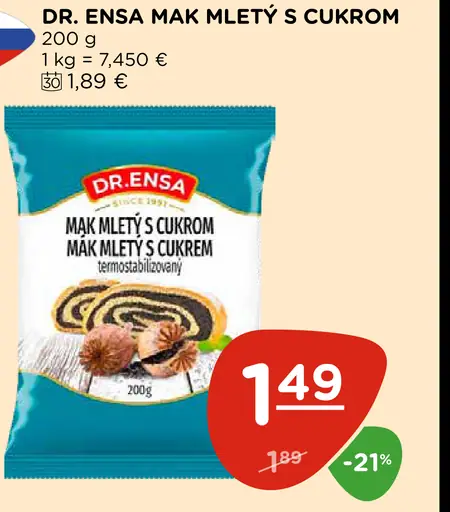 Dr. Ensa Mletý mak s cukrom