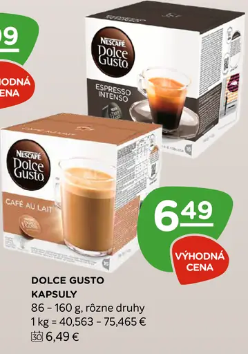 Dolce Gusto kapsuly, rôzne druhy