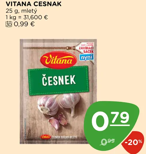 Vitana cesnak, mletý