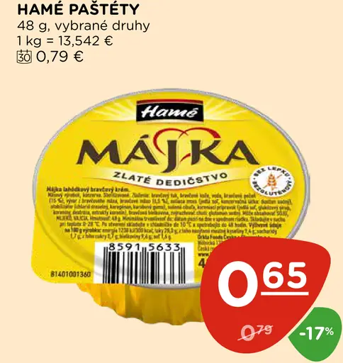 Hamé paštéty, vybrané druhy