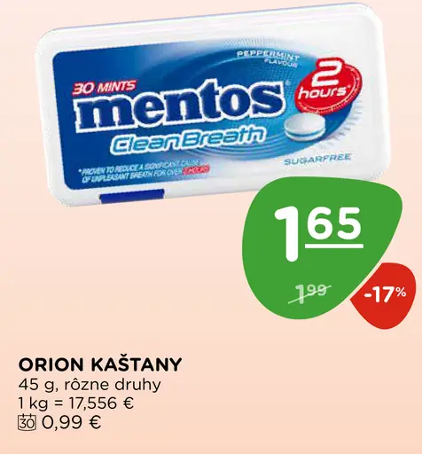 Mentos CleanBreath cukríky