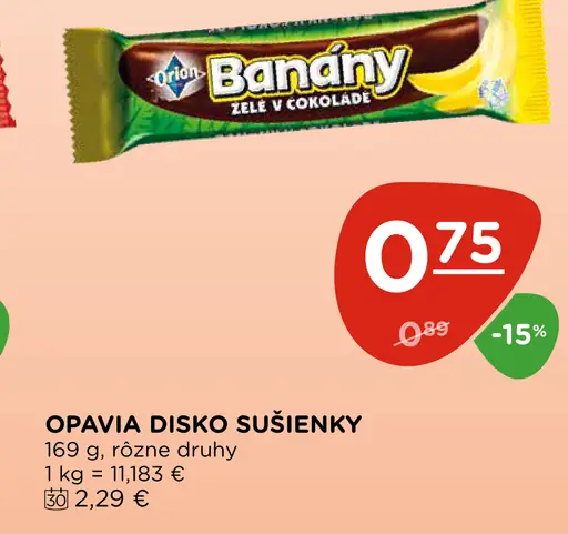 Orion Banány XXL želé v čokoláde