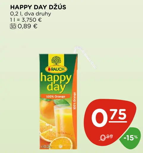 Rauch Happy Day džús, dva druhy