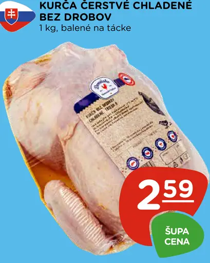 Kurča čerstvé, chladené bez drobkov