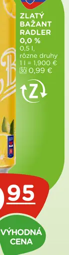 Zlatý Bažant Radler 0,0 % rôzne druhy plechovka