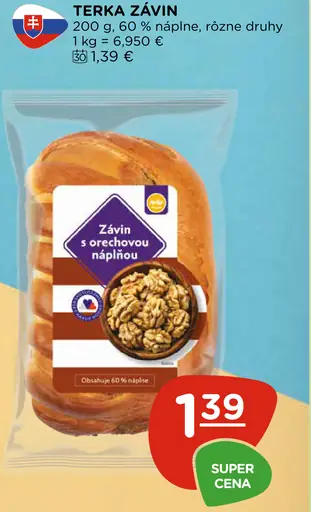 Terka Závin s orechovou náplňou