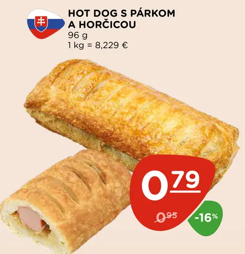 Hot dog s párkom a horčicou