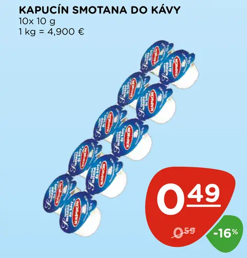 Kapucín smotana do kávy