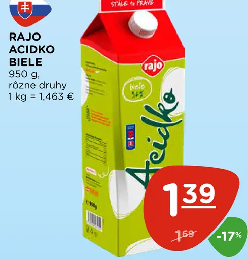 Rajo Ačidko biele