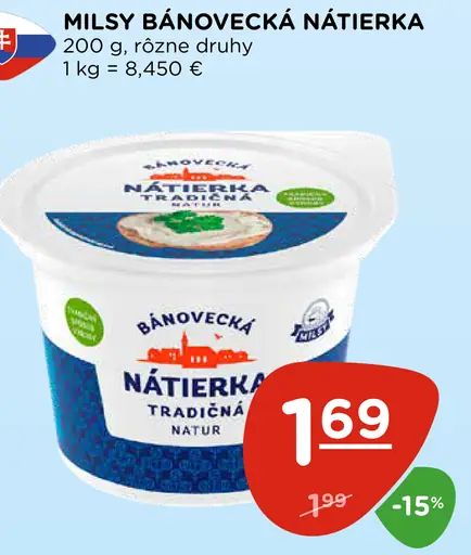 Milsy Bánovecká nátierka tradičná natur