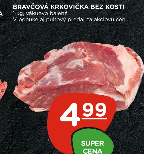 Bravčová krkovička bez kosti, plátky