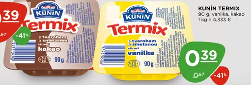 Kunín Termix s tvarohom a smotanou kakao