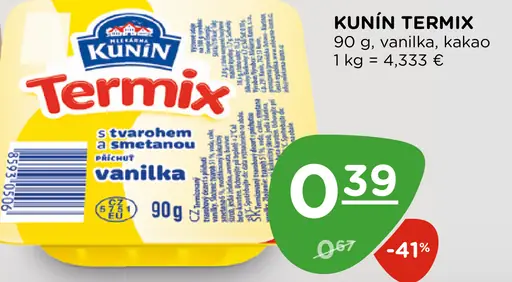 Kunín Termix s tvarohom a smotanou vanilka