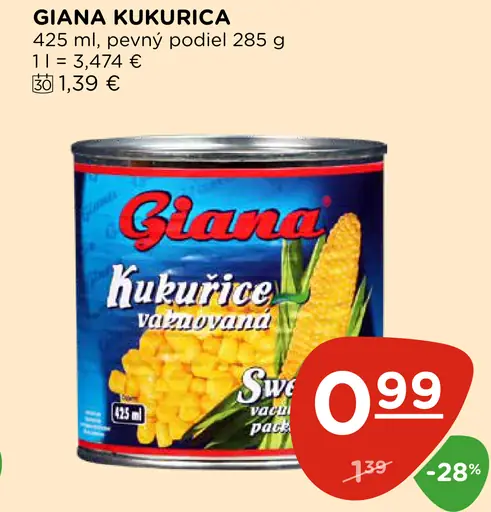 Giana kukurica vákumovaná