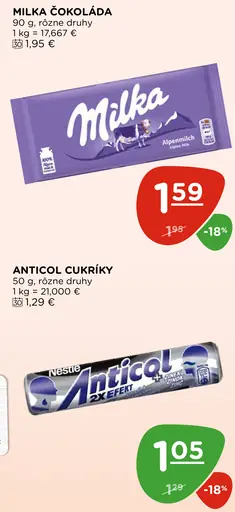 Čokoláda rôzne druhy Milka