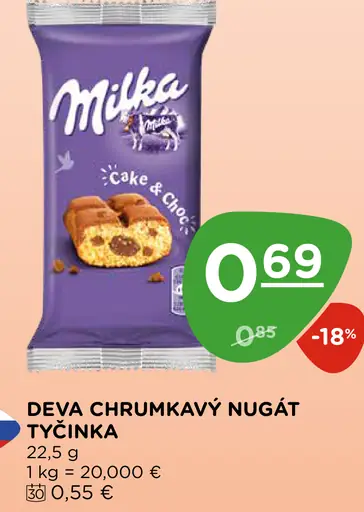 Deva tyčinka chrumkavý nugát