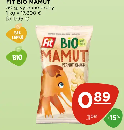 Fit Bio Mamut arašidový snack