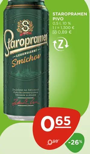 Staropramen pivo plechovka