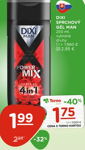 Dixi sprchový gél Man Power Mix 4v1