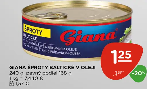Giana šproty baltické v oleji