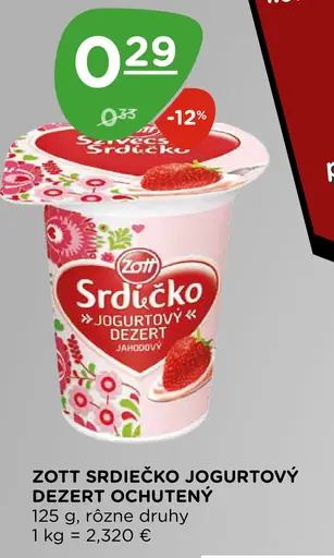 Zott Srdiečko jogurtový dezert