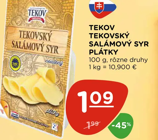 Tekovský Salámový syr plátky