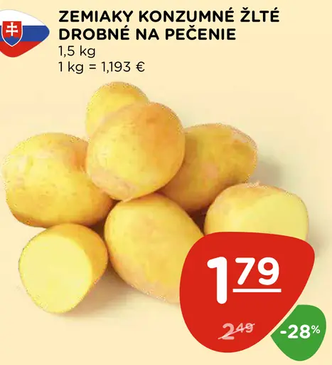 Zemiaky konzumné žlté na pečenie