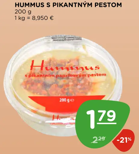 Hummus s pikantným pestom