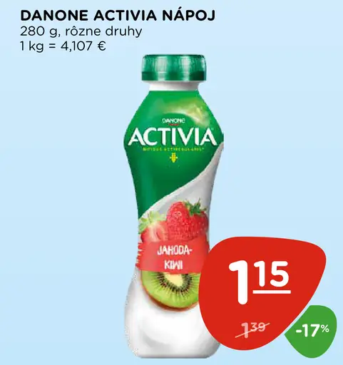 Danone Activia nápoj jahoda a kiwi