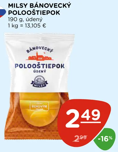 Milsy Bánovecký pološtiepok údený