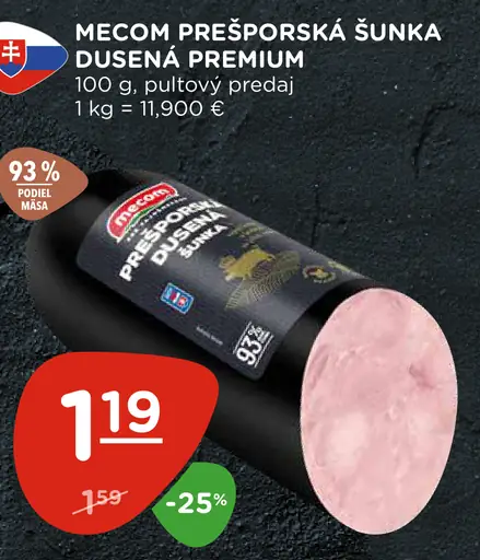 Mecom Prešporská šunka dusená premium