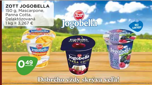 Zott Jogobella Mascarpone, Panna Cotta, delaktózovaná