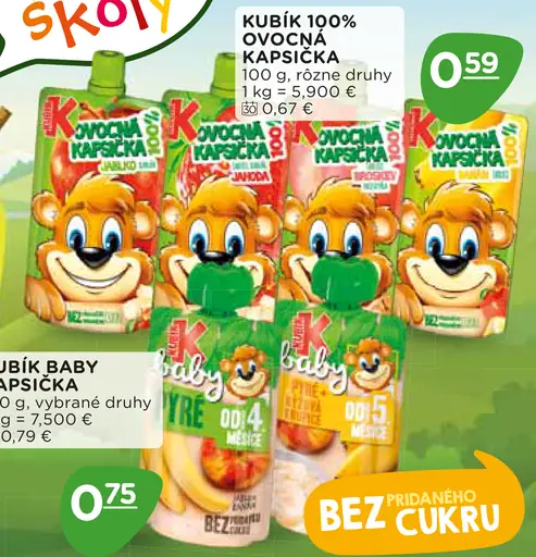 Kubík 100 % ovocná kapsička