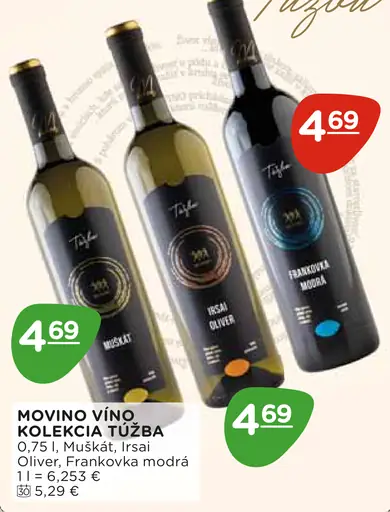 Movino Vino Kolekcia Túžba – Muškát, Irsai Oliver, Frankovka modrá