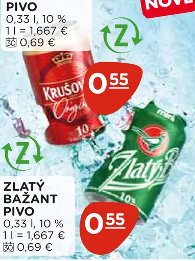 Zlatý Bažant Pivo plechovka