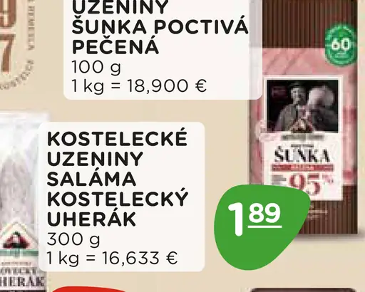 Kostelecké Uzeniny saláma Kostelecký uherák