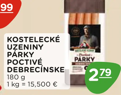 Kostelecké uzeniny párky Poctivé debrecínske